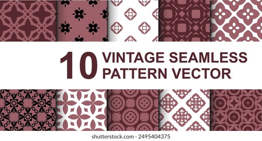 set of oriental decorative vintage retro Geometric floral seamless patterns minimalistic seamless patterns Textile tile ornament Damask graphic ornaments