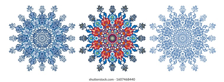 Set of oriental elegant mandalas