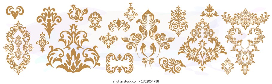 Set of Oriental vector damask patterns for greeting cards and wedding invitations. - Shutterstock ID 1702054738