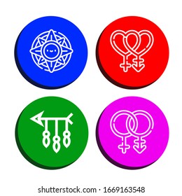 Conjunto de iconos de orientación. Como Windrose, Bisexual, Arrow, iconos de orientación