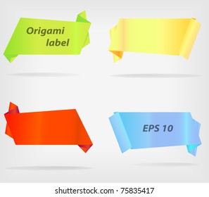 Set of origami banners