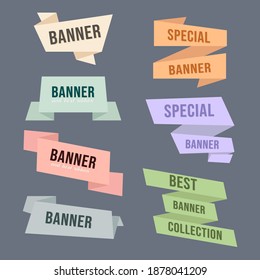 Conjunto de banners de origami, ilustración vectorial.