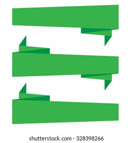 set of origami banners, vector illustration