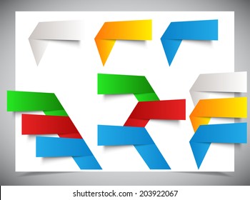 Set of origami color banners. vector illustration.