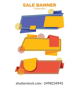 set of origami geometry shapes special big deal sale discount offer banner promo