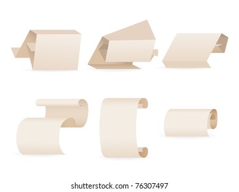 set of origami and manuscript banners