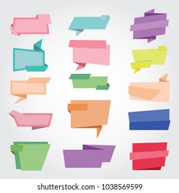 set of origami paper banners.