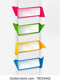 Set of origami paper banners.Vector background.