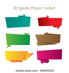 A set of Origami Pop up Bubbles, Talk tag, Speech Bubbles vector Colourful geometric Origami art