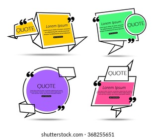 Set Origami Quote template for social networking, business, newspaper, magazine and advertising action. Vector eps 10 format.