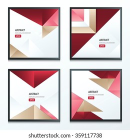 set of origami styles pink, red, Brown