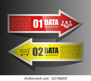 Set of origami vector arrow banners with shadow for websites or business design