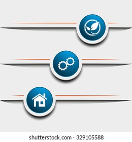 Set of origami vector arrow banners with shadow for websites or business design