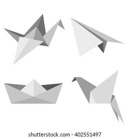 Set origami. Vector Illustration