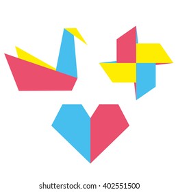 Set origami. Vector Illustration