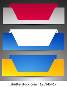 Set of origami web banners.