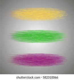 Set Original abstract vector brushes of different colors. A lot of horizontal stripes. Rain