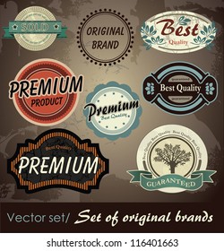 Set Original Branded Labels Stock Vector (Royalty Free) 116401663 ...