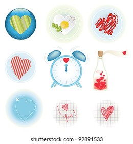 Set of original Clip art concept icons for Valentine Day