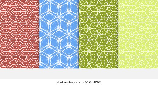 set of original cube pattern. seamless. creative optical illusion. vector illustration. color. for idea your business, presentation, wallpaper, cover