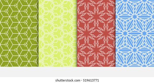 set of original cube pattern. seamless. creative optical illusion. vector illustration. color. for idea your business, presentation, wallpaper, cover