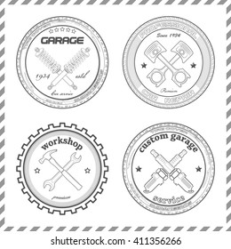 set of original design emblems for the automotive business, businesses, car dealerships, garage, tire repair, car wash
