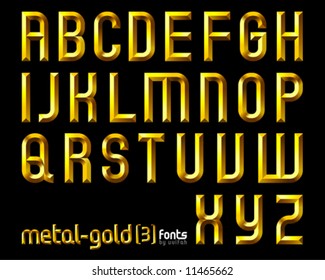 Set of original design golden metal fonts. svg