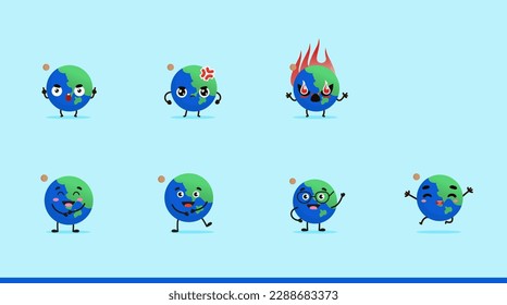 Set of Original Earth Characters for Any Purpose Including Earth Day Posterr - Fully Editable