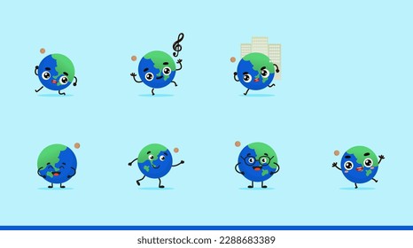 Set of Original Earth Characters for Any Purpose Including Earth Day Posterr - Fully Editable