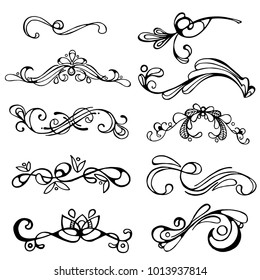  set  original elements for creating frames with curls