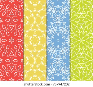 set of original fashion design floral geometric patterns. vector illustration for design wedding invitation, background, wallpaper.