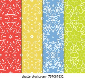set of original fashion design floral geometric patterns. vector illustration for design wedding invitation, background, wallpaper.