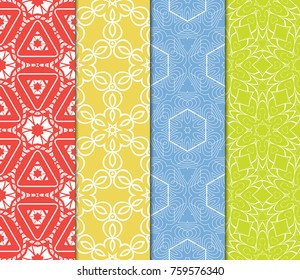 set of original fashion design floral geometric patterns. vector illustration for design wedding invitation, background, wallpaper.