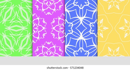 set of original floral, linear geometric patterns. modern ornament. vector illustration for design wedding invitation, background, wallpaper set of original floral, linear geometric patterns. modern ornament. vector illustration for design wedding invitation, background, wallpaper