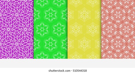 set of original floral patterns. geometrical ornament. vector illustration for design invitation, backgrounds, wallpapers