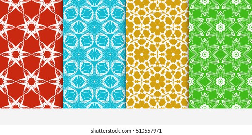 set of original floral patterns. geometrical ornament. vector illustration for design invitation, backgrounds, wallpapers