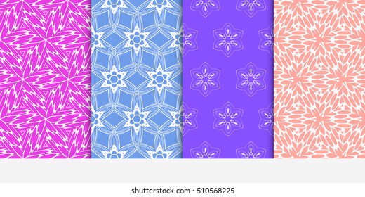 set of original floral patterns. geometrical ornament. vector illustration for design invitation, backgrounds, wallpapers