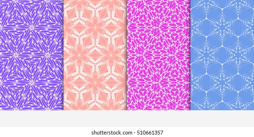 set of original floral patterns. geometrical ornament. vector illustration for design invitation, backgrounds, wallpapers
