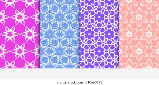 set of original floral patterns. geometrical ornament. vector illustration for design invitation, backgrounds, wallpapers