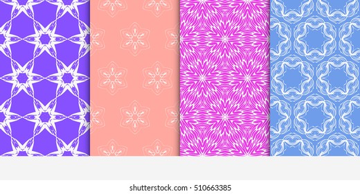 set of original floral patterns. geometrical ornament. vector illustration for design invitation, backgrounds, wallpapers