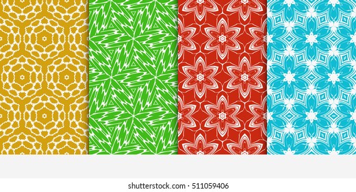 set of original floral patterns. geometrical ornament. vector illustration for design invitation, backgrounds, wallpapers
