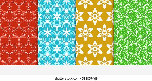set of original floral patterns. geometrical ornament. vector illustration for design invitation, backgrounds, wallpapers