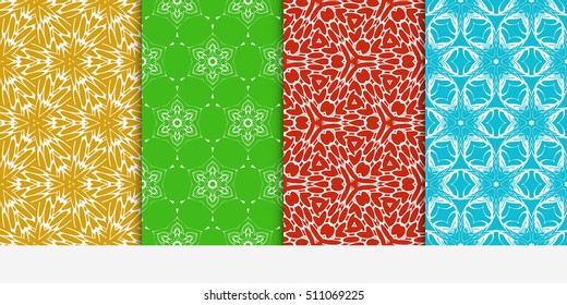 set of original floral patterns. geometrical ornament. vector illustration for design invitation, backgrounds, wallpapers