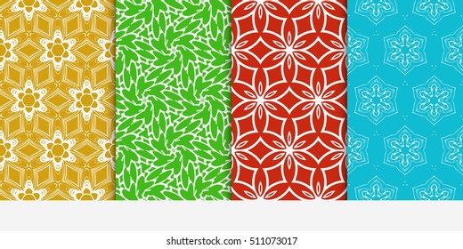 set of original floral patterns. geometrical ornament. vector illustration for design invitation, backgrounds, wallpapers