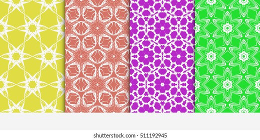 set of original floral patterns. geometrical ornament. vector illustration for design invitation, backgrounds, wallpapers