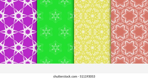 set of original floral patterns. geometrical ornament. vector illustration for design invitation, backgrounds, wallpapers