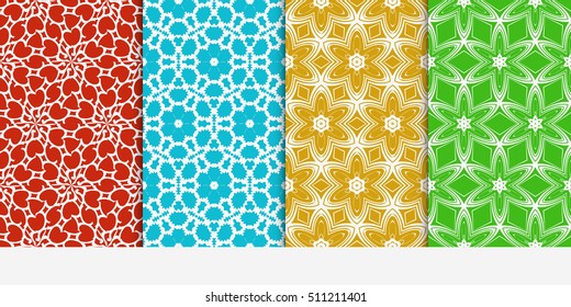 set of original floral patterns. geometrical ornament. vector illustration for design invitation, backgrounds, wallpapers