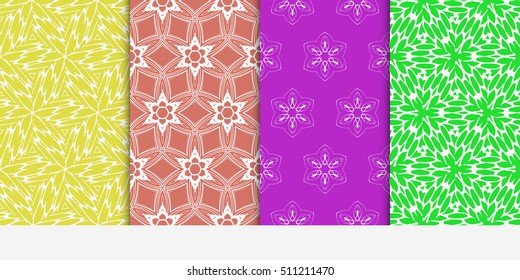 set of original floral patterns. geometrical ornament. vector illustration for design invitation, backgrounds, wallpapers