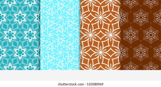 set of original floral patterns. modern ornament. vector illustration for design wedding invitation, background, wallpaper