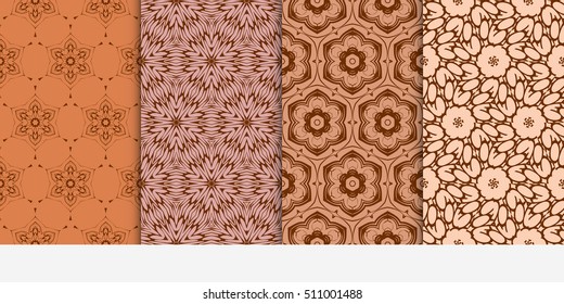 set of original floral patterns. modern ornament. vector illustration for design wedding invitation, background, wallpaper